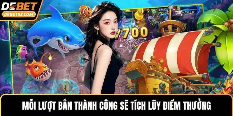 Mỗi lượt bắn thành công sẽ tích lũy điểm thưởng